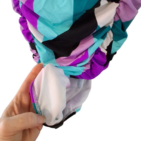 Torrid swimsuit 5x  Wireless lattice front ruched one piece Giant Geo print - Picture 2 of 5